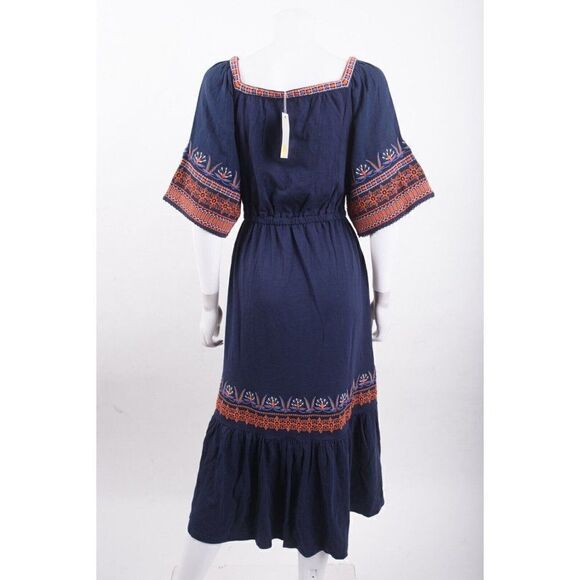 Boden Womens Jersey Embroidered Midi Dress UK 8 US 4 Navy Blue Boho D0263 NWT - Picture 6 of 7